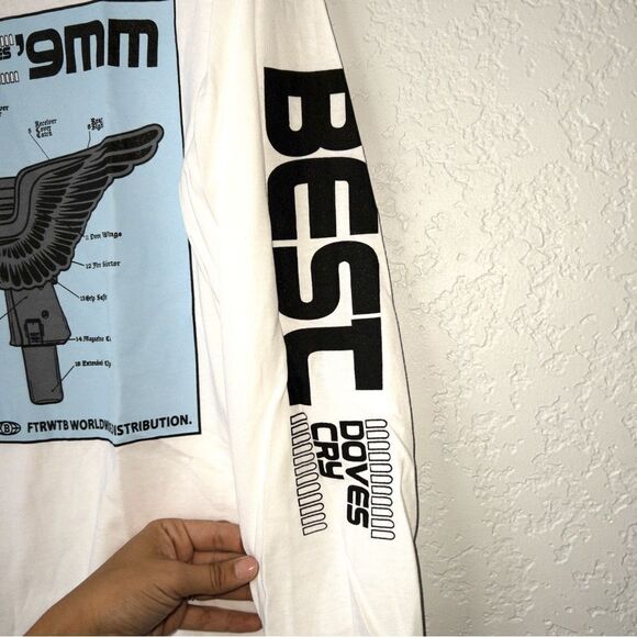 NIP Best x Breezy Excursion White DMX 9 mm Doves Cry Long Sleeve Size Small - Picture 4 of 4